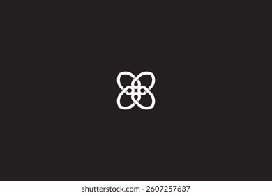 Abstract Flower Letter X Knot Logo, abstract cross flower logo. 