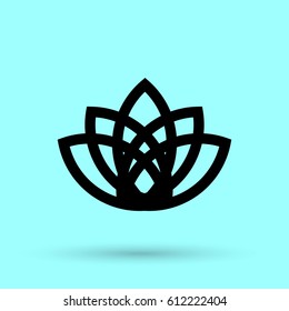 Abstract Flower Lily logo vector line icon