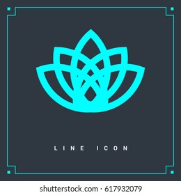 Abstract Flower Lily logo vector line icon