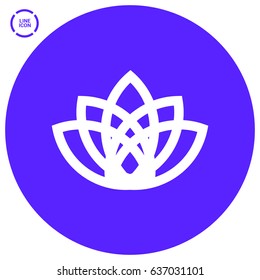 Abstract Flower Lily logo vector line icon