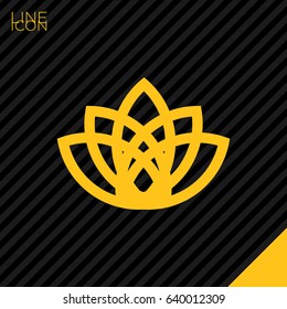Abstract Flower Lily logo vector line icon