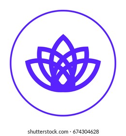 Abstract Flower Lily logo vector line icon