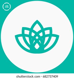 Abstract Flower Lily logo vector line icon