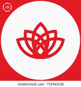 Abstract Flower Lily logo vector line icon