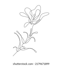 Abstract Flower Lily one line art drawing singulart aesthetic minimalist vector Isolated white background, Perfect for print, wall decor, phone case, shirt, sticker, pillow, acrylic, border, wallpaper