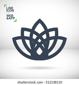 Abstract Flower Lily vector line icon. Creative infinite looped shape Luxury Fashion logotype concept icon. lily logo
