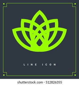 Abstract Flower Lily vector line icon. Creative infinite looped shape Luxury Fashion logotype concept icon. lily logo