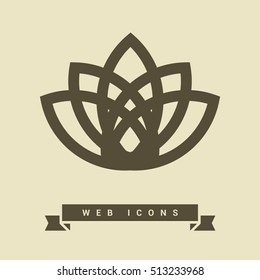 Abstract Flower Lily vector line icon. Creative infinite looped shape Luxury Fashion logotype concept icon. lily logo