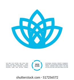 Abstract Flower Lily vector line icon. Creative infinite looped shape Luxury Fashion logotype concept icon. lily logo