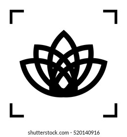 Abstract Flower Lily vector line icon. Creative infinite looped shape Luxury Fashion logotype concept icon. lily logo