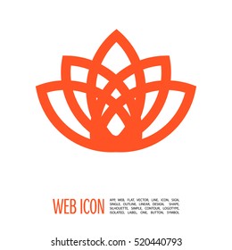 Abstract Flower Lily vector line icon. Creative infinite looped shape Luxury Fashion logotype concept icon. lily logo
