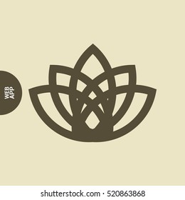 Abstract Flower Lily vector line icon. Creative infinite looped shape Luxury Fashion logotype concept icon. lily logo