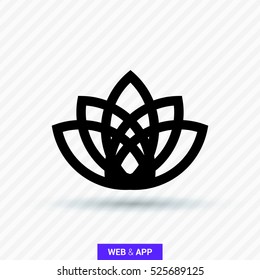 Abstract Flower Lily vector line icon. Creative infinite looped shape Luxury Fashion logotype concept icon. lily logo