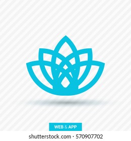 Abstract Flower Lily vector line icon. Creative infinite looped shape Luxury Fashion logotype concept icon. lily logo