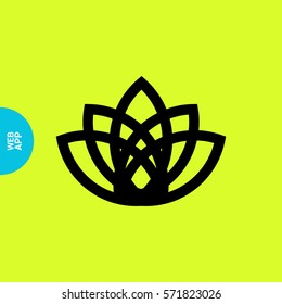 Abstract Flower Lily vector line icon. Creative infinite looped shape Luxury Fashion logotype concept icon. lily logo