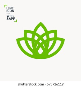 Abstract Flower Lily vector line icon. Creative infinite looped shape Luxury Fashion logotype concept icon. lily logo