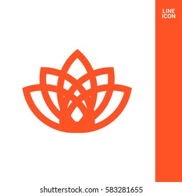 Abstract Flower Lily vector line icon. Creative infinite looped shape Luxury Fashion logotype concept icon. lily logo