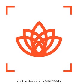 Abstract Flower Lily vector line icon. Creative infinite looped shape Luxury Fashion logotype concept icon. lily logo