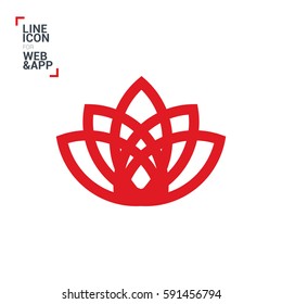 Abstract Flower Lily vector line icon. Creative infinite looped shape Luxury Fashion logotype concept icon. lily logo
