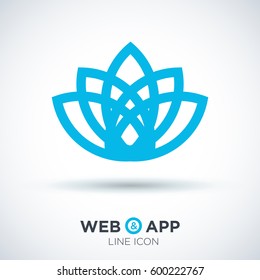 Abstract Flower Lily vector line icon. Creative infinite looped shape Luxury Fashion logotype concept icon. lily logo