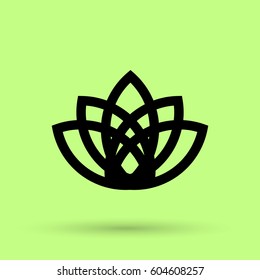 Abstract Flower Lily vector line icon. Creative infinite looped shape Luxury Fashion logotype concept icon. lily logo