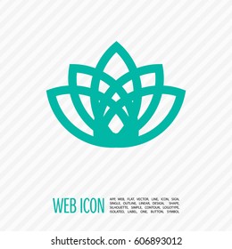 Abstract Flower Lily vector line icon. Creative infinite looped shape Luxury Fashion logotype concept icon. lily logo