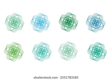 abstract flower line art design. Design components: abstract, frame, circle, and beautiful border Isolated circular logo element on a white background Vector illustration and creative art