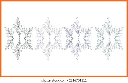 Abstract Flower Line Art, Tree Line Art Design.