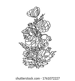 Abstract flower line art vector 