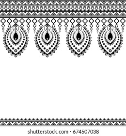 Abstract flower with line black for frame