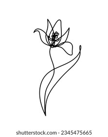 Dibujo abstracto de flores, aislado de fondo blanco. Vector