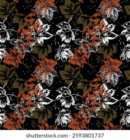 Abstract flower line seamless. Delicate floral vintage outline endless background. Retro style. Vector EPS Seamless pattern illustration flowers art 