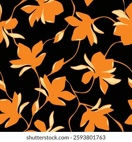 Abstract flower line seamless. Delicate floral vintage outline endless background. Retro style. Vector EPS Seamless pattern illustration flowers art 