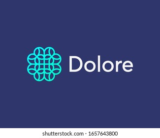 Abstract flower linear ornament vector logo symbol. Lace, mesh, lattice icon logotype template.