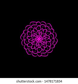 Abstract flower lines design template