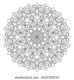 Abstracte bloemlijnen, Mandala bloemen, Lijnen voor kleuren