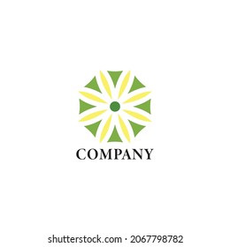 Abstract Flower Logo applied for business and finance logo design inspiration. Flower vector logo. Linear leaf floral logotype. Eco sign. Abstract nature logo design