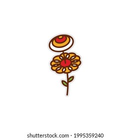 Abstract flower logo. Colorful flower with feminim impresion logo template