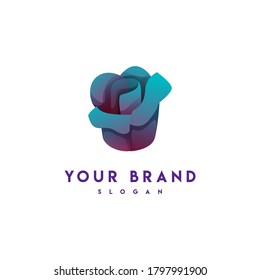 logotipo de flor abstracto colorido con forma para su negocio o empresa