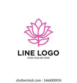 Abstract Flower Logo Design Creative Line Vector