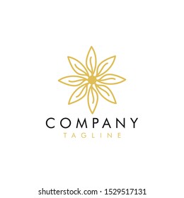 Abstract flower logo design line style