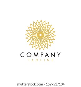 Abstract flower logo design line style