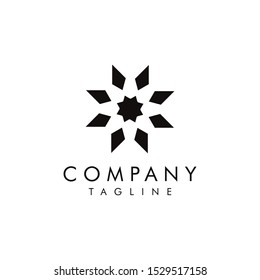 Abstract flower logo design line style
