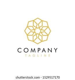 Abstract flower logo design line style