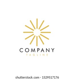 Abstract flower logo design line style