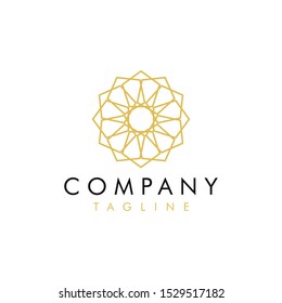 Abstract flower logo design line style