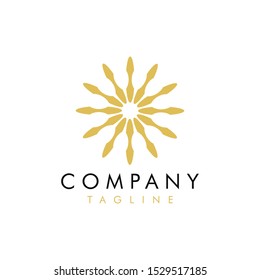 Abstract flower logo design line style