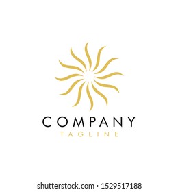 Abstract flower logo design line style