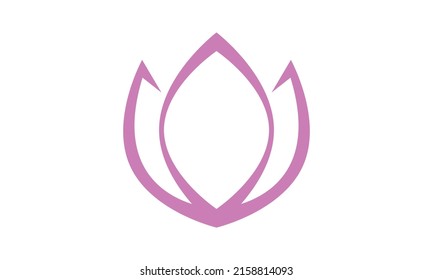 Abstract flower logo design. Linear lotus vector design. Elegant water lily logotype