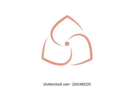 Abstraktes Blumenlogo-Design. Lineares Lotus-Vektordesign. Eleganter Wasserlilie-Logotyp